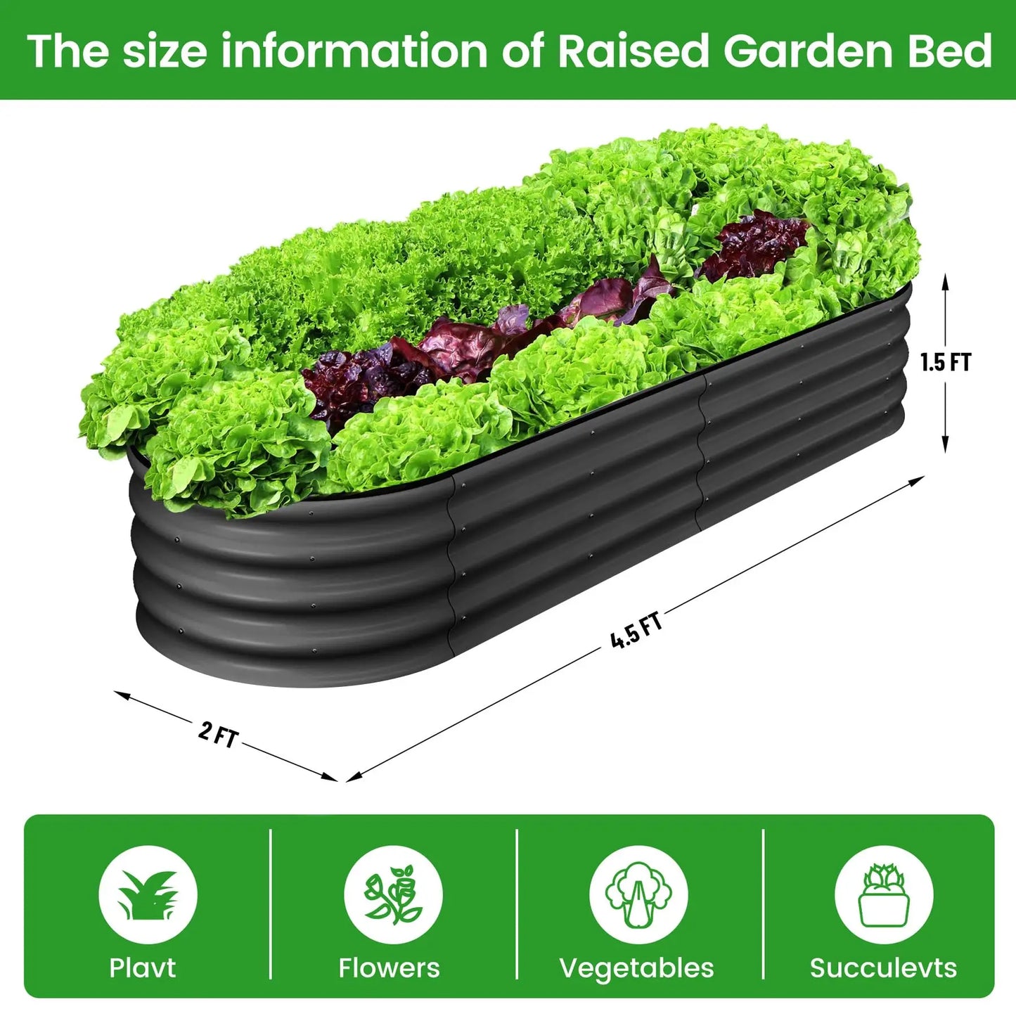 2-Pack Oval Galvanized Raised Garden Bed