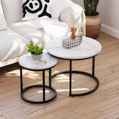 Set Of Two Round Nesting Coffee Tables