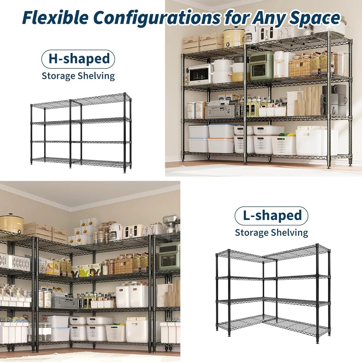 Heavy Duty Metal Shelving Unit 4-Tier Shelves