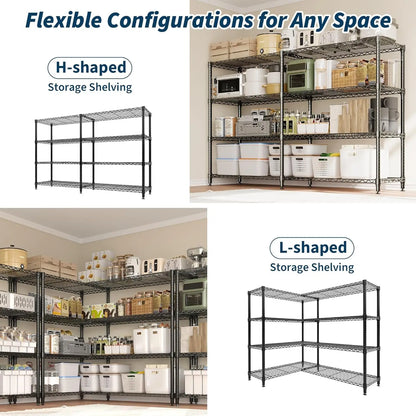 Heavy Duty Metal Shelving Unit 4-Tier Shelves