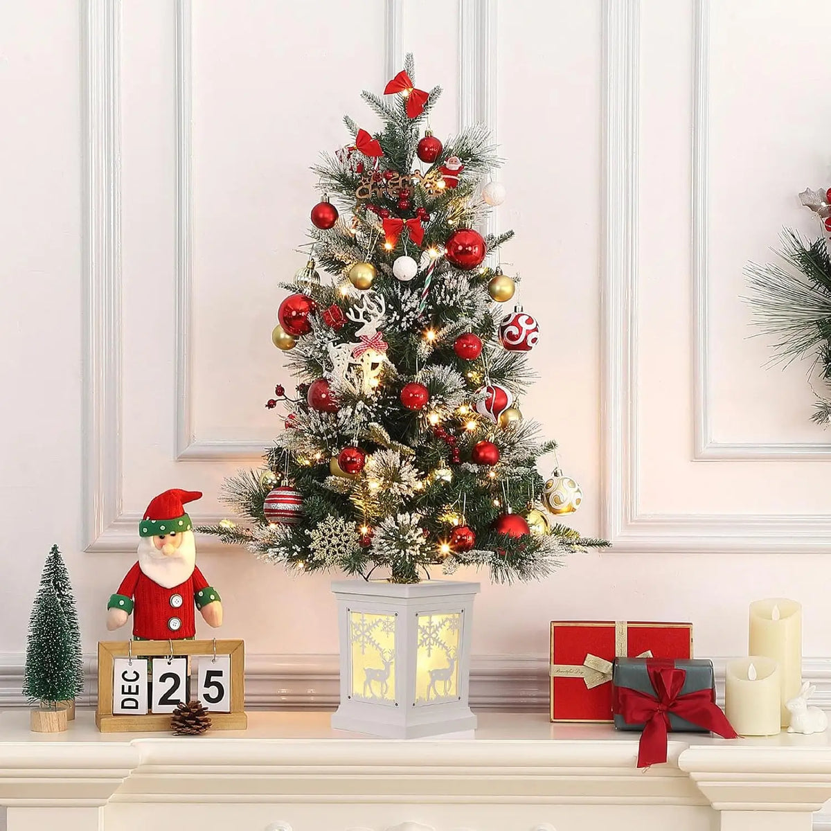 3FT Flocked Christmas Tree with LED Lights