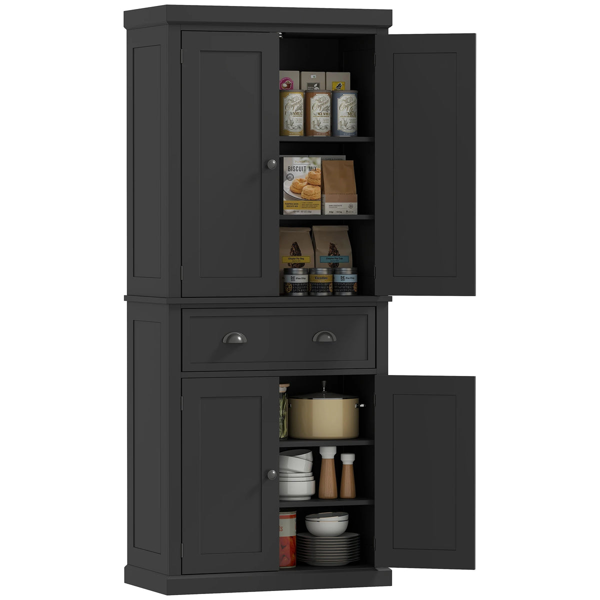72.5" Kitchen Pantry with 4 Doors