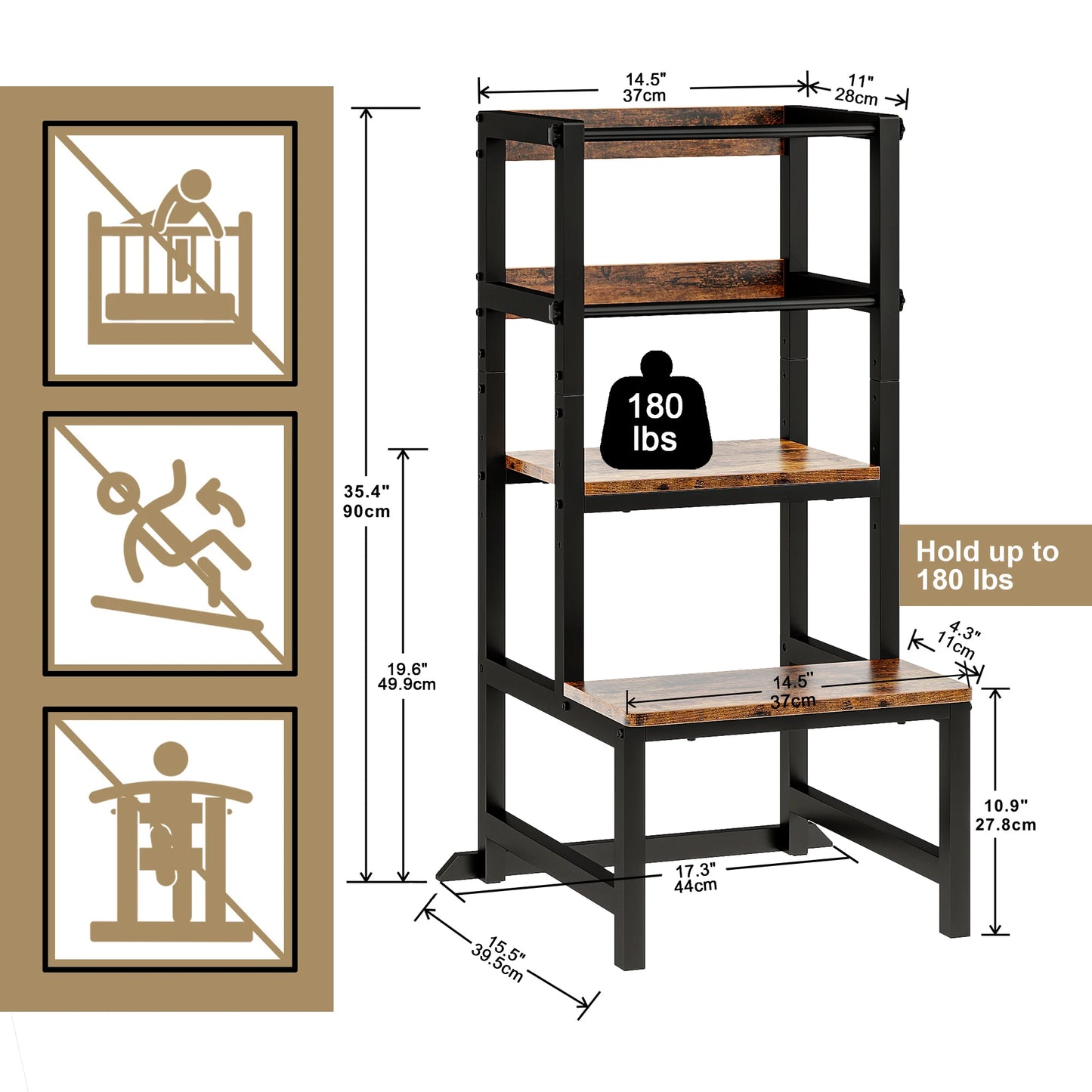Toddler Kitchen  Adjustable Height Step Stool