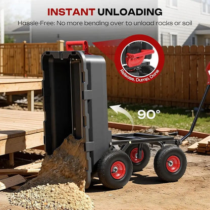 900LB Capacity Heavy-Duty Garden Dump Cart