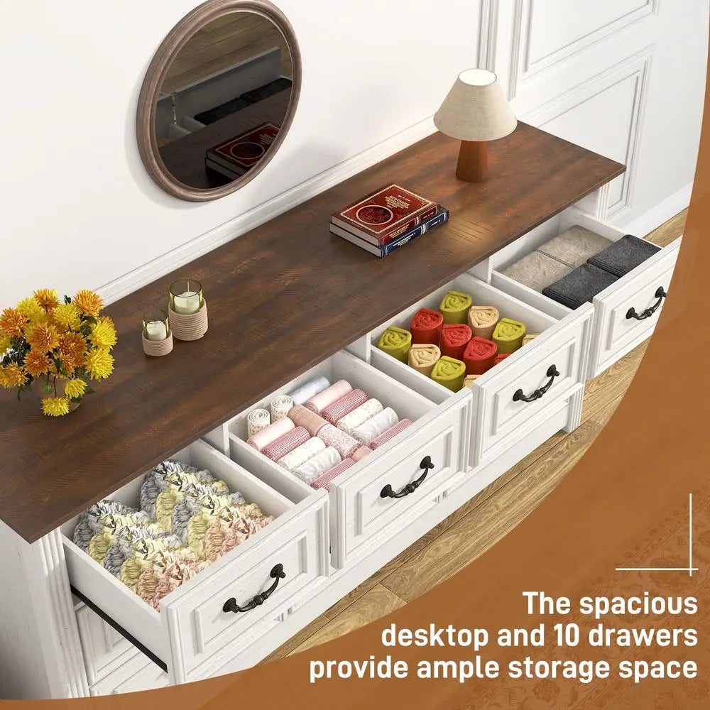 Farmhouse 12 Drawer Dresser for Bedroom