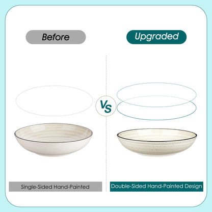 24/48 Piece Beige Ceramic Dinnerware Set
