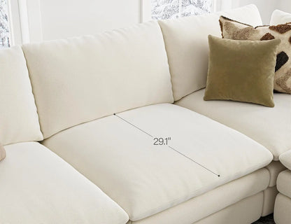 L Shaped Sectional Couch with Ottoman