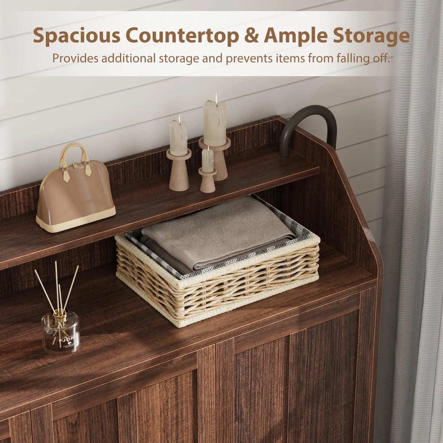 Farmhouse 5-Tier Shoe Cabinet With 3 Doors