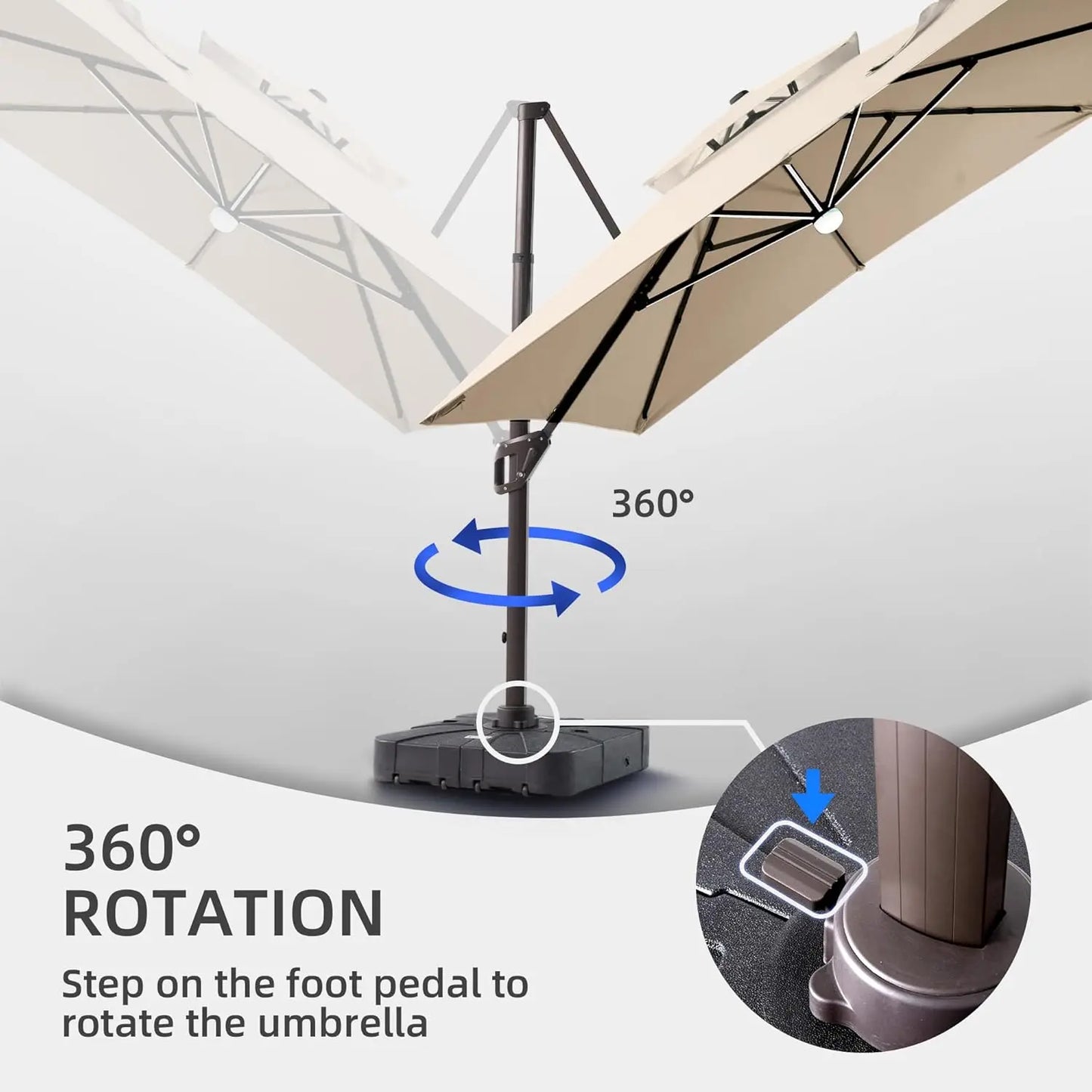 9 X 12 FT Umbrella with Led Lights and Base