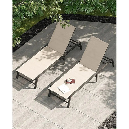 5 Position Aluminum Pool Lounge Chairs