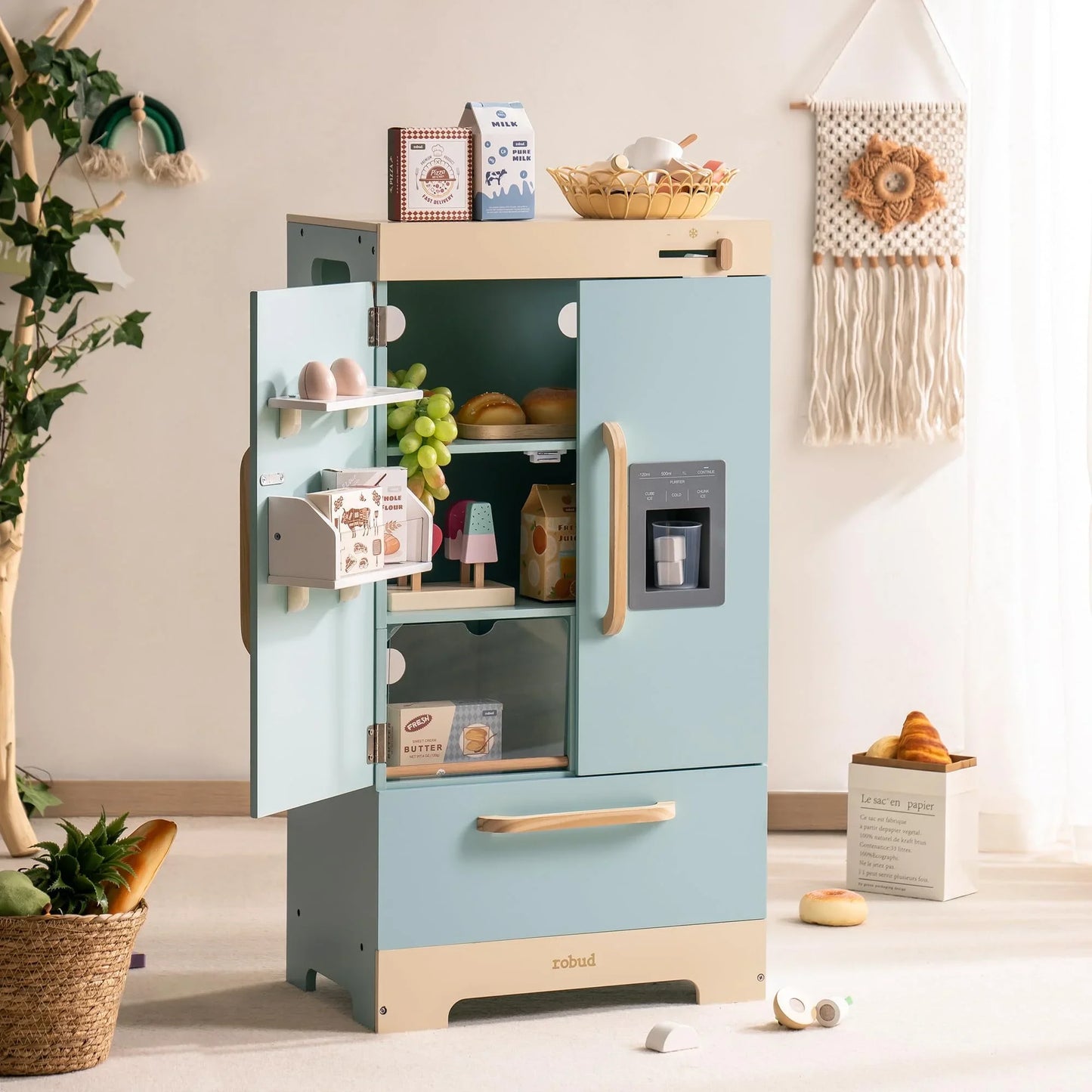 Wooden Kitchen Fridge with Ice Dispenser