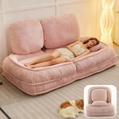 Foldable 5 Positions Adjustable Backrest Sofa Bed