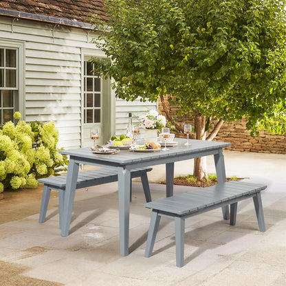 Weather-Resistant Outdoor Dining Table & Bench