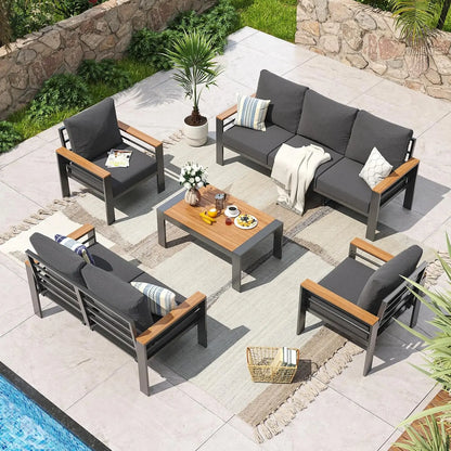 Oversized Outdoor Sectional with Washable Thick Cushions