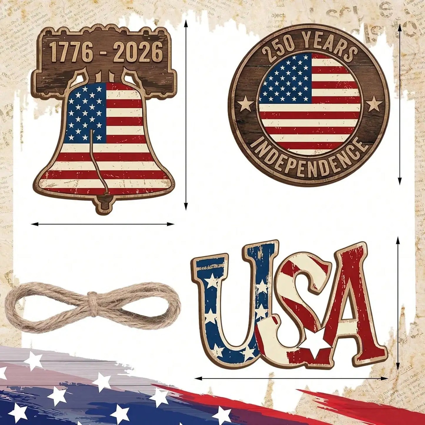 4th Of July Decor, American Flag Grapevine Wreath