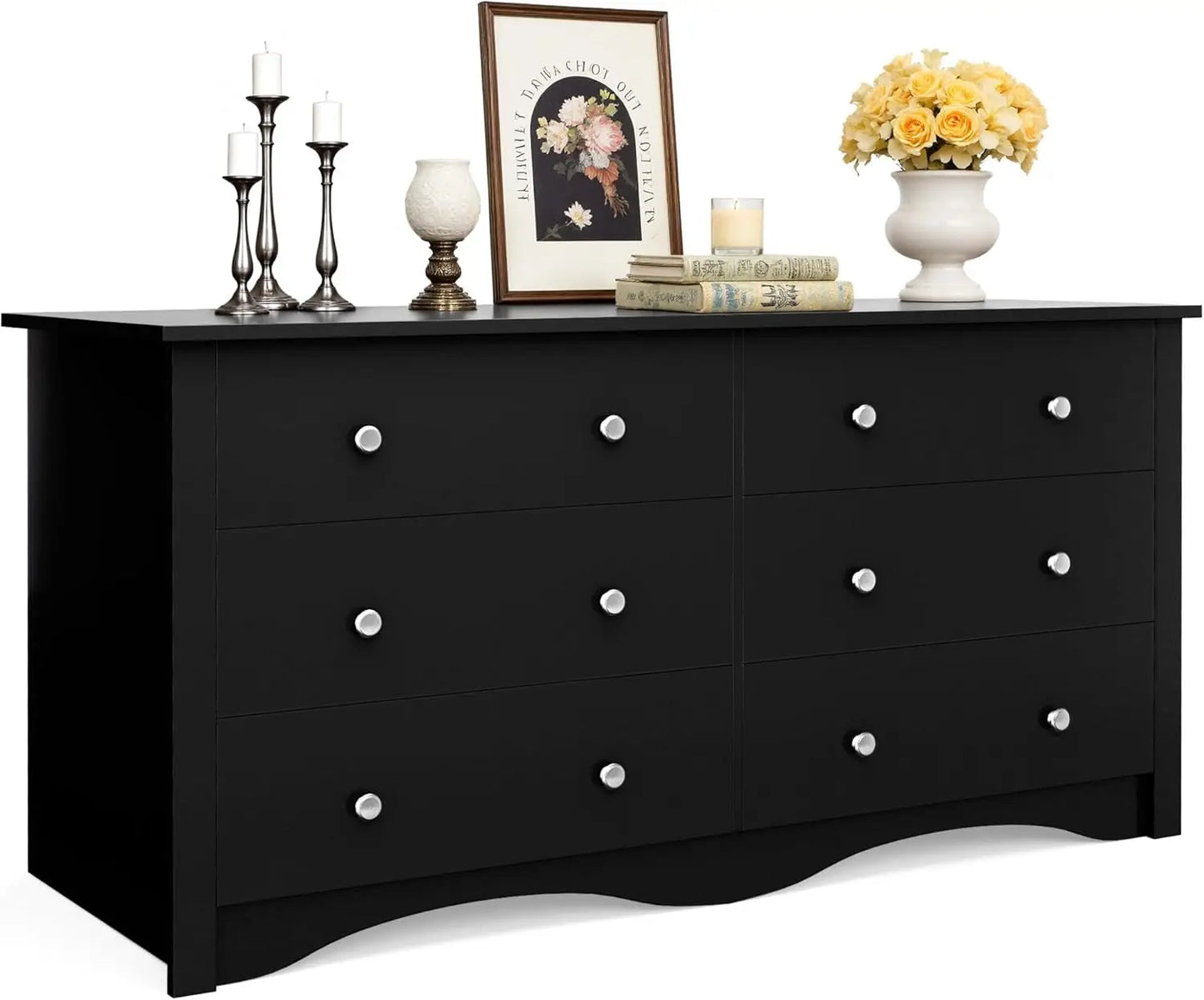 6  Drawers Wood Dresser for Bedroom