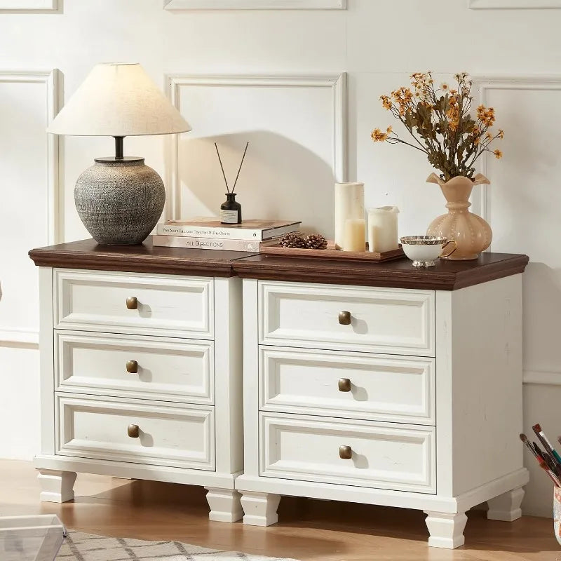 Rustic Vintage  End Table with Wood Legs