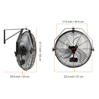 Wall mount high velocity oscillating fan