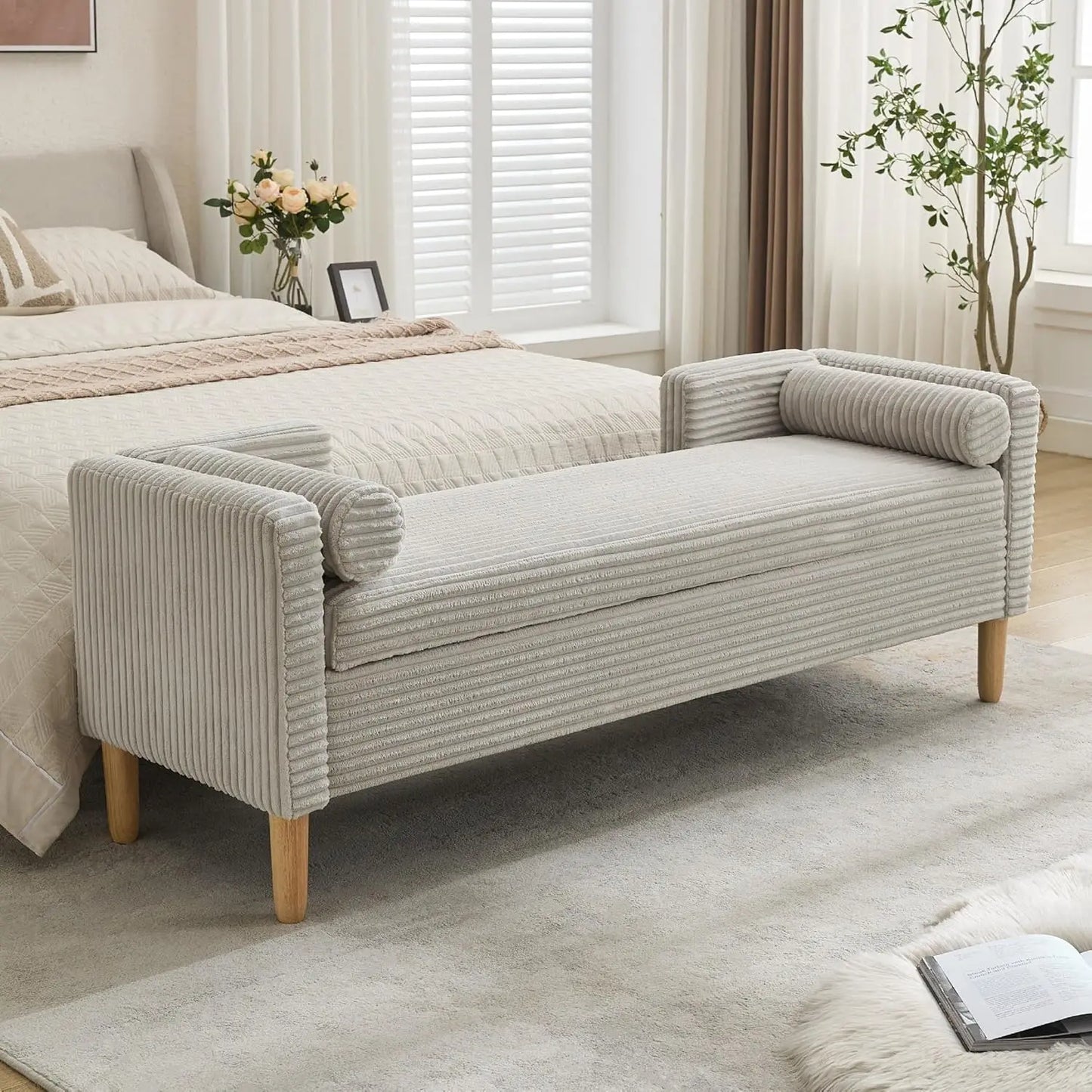 Ottoman with Storage Bench for  End of Bed
