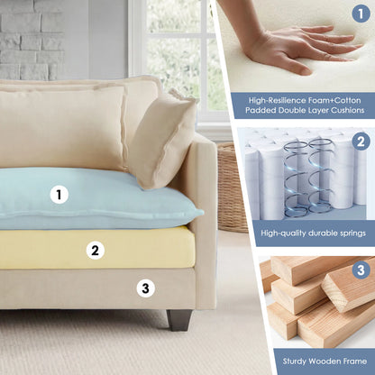 Modular Sectional Deep Seat  Sofa with Ottoman