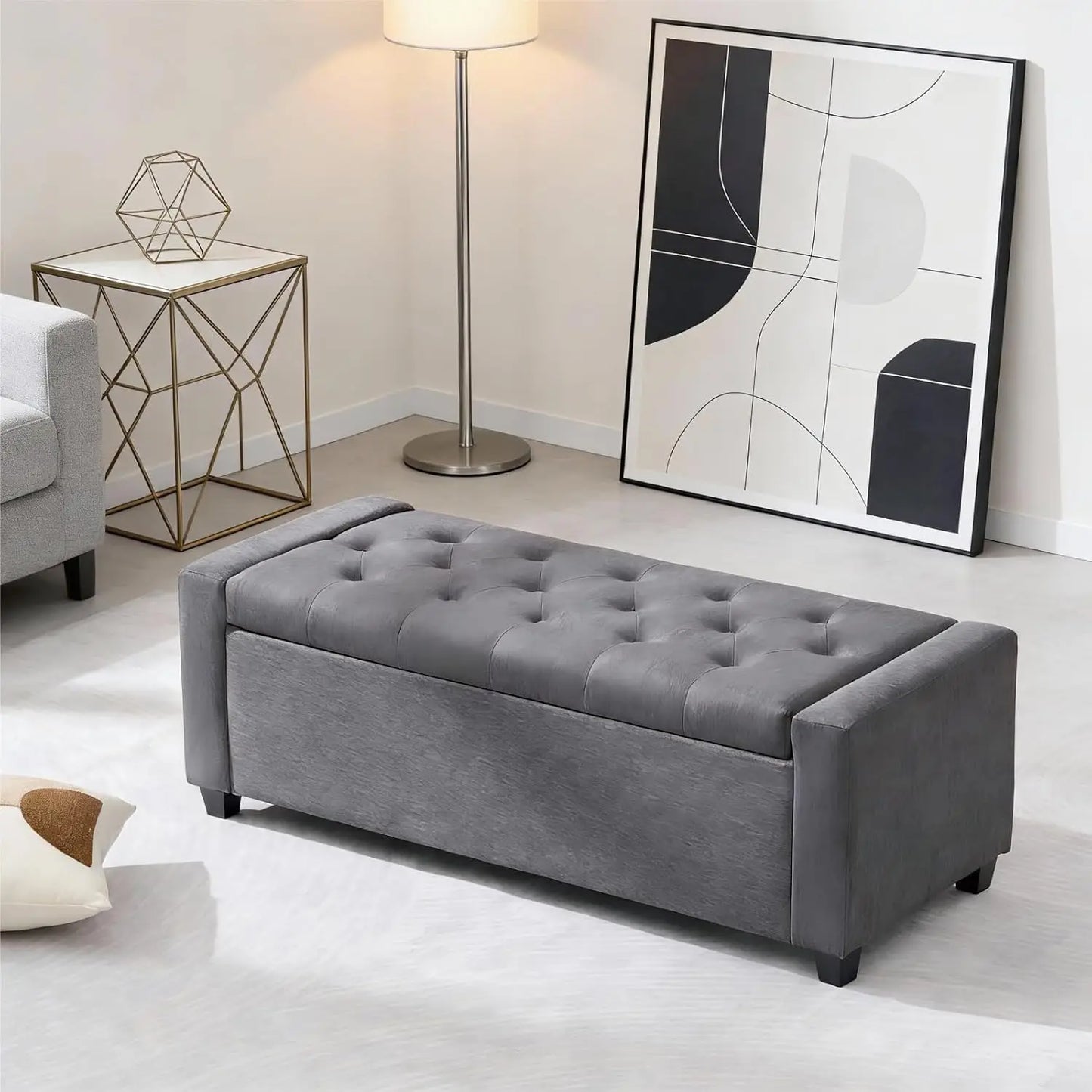 Ottoman with Storage Bench for  End of Bed