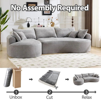 Oversized L-Shaped Boneless Deep Seat Sectional