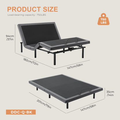 Queen Size Bed Ergonomic Electric Adjustable Bed Frame