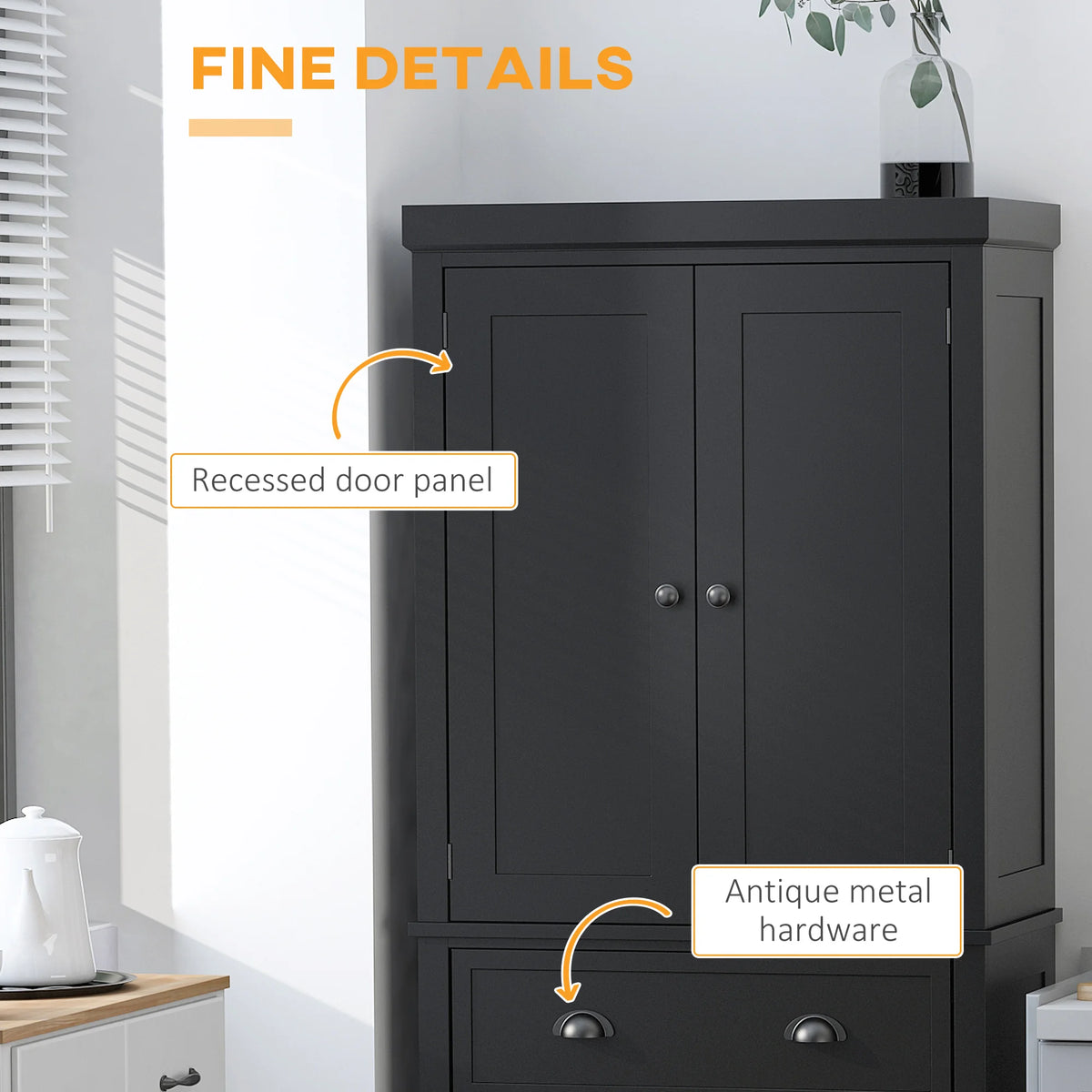 72.5" Kitchen Pantry with 4 Doors