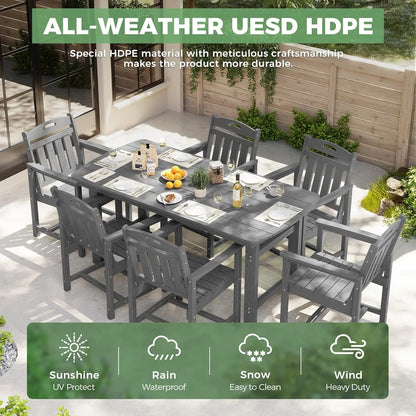 All-Weather 7-Piece Table and 6 Chairs