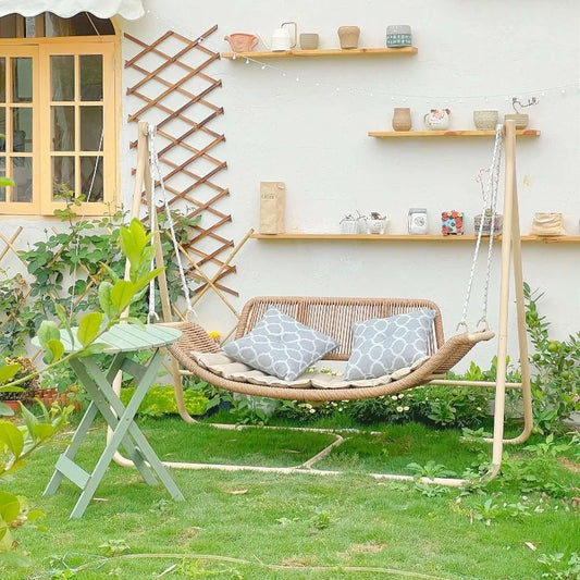 2 Seat Cloud Swing Chair with Stand