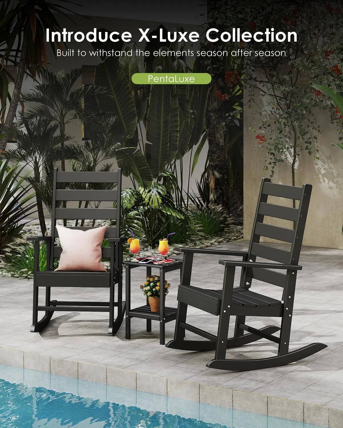 Set-of-2 HDPE Outdoor-Rocking-Chairs
