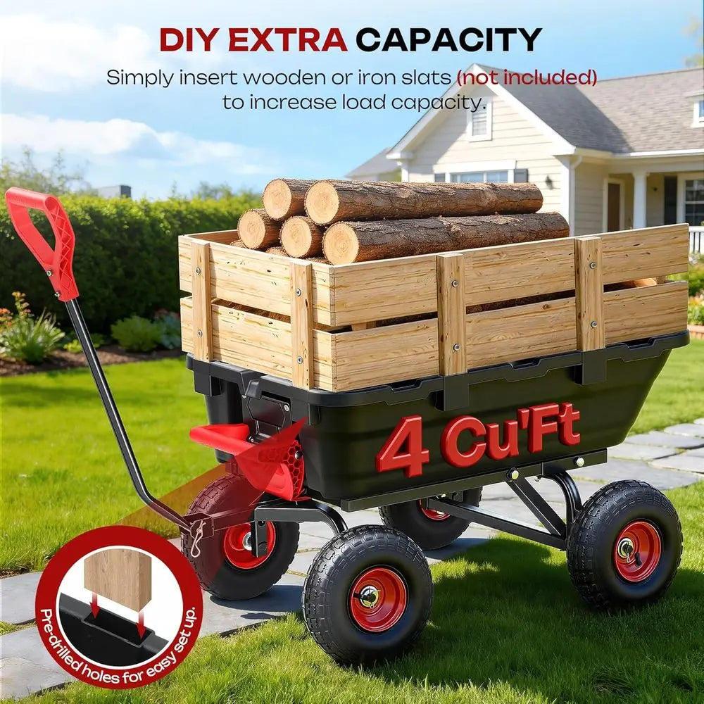 900LB Capacity Heavy-Duty Garden Dump Cart