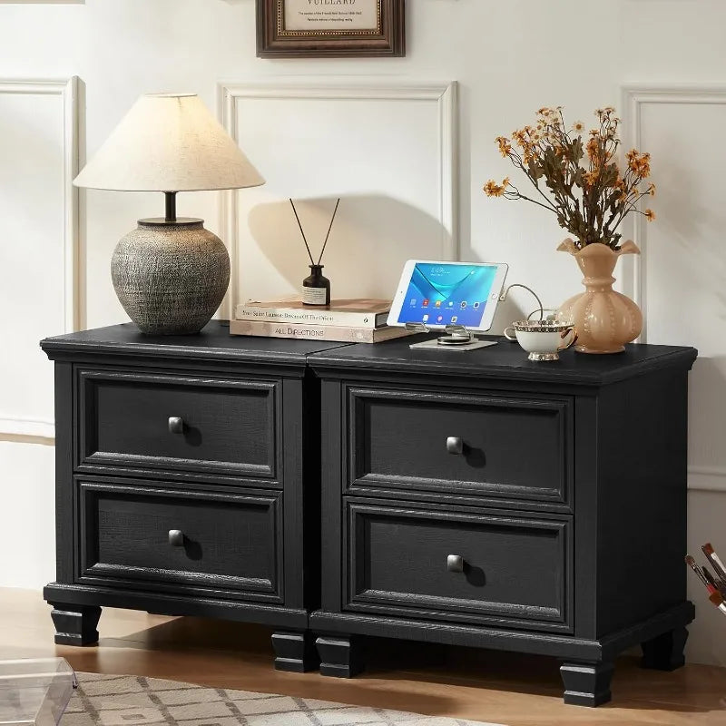 Rustic Vintage  End Table with Wood Legs