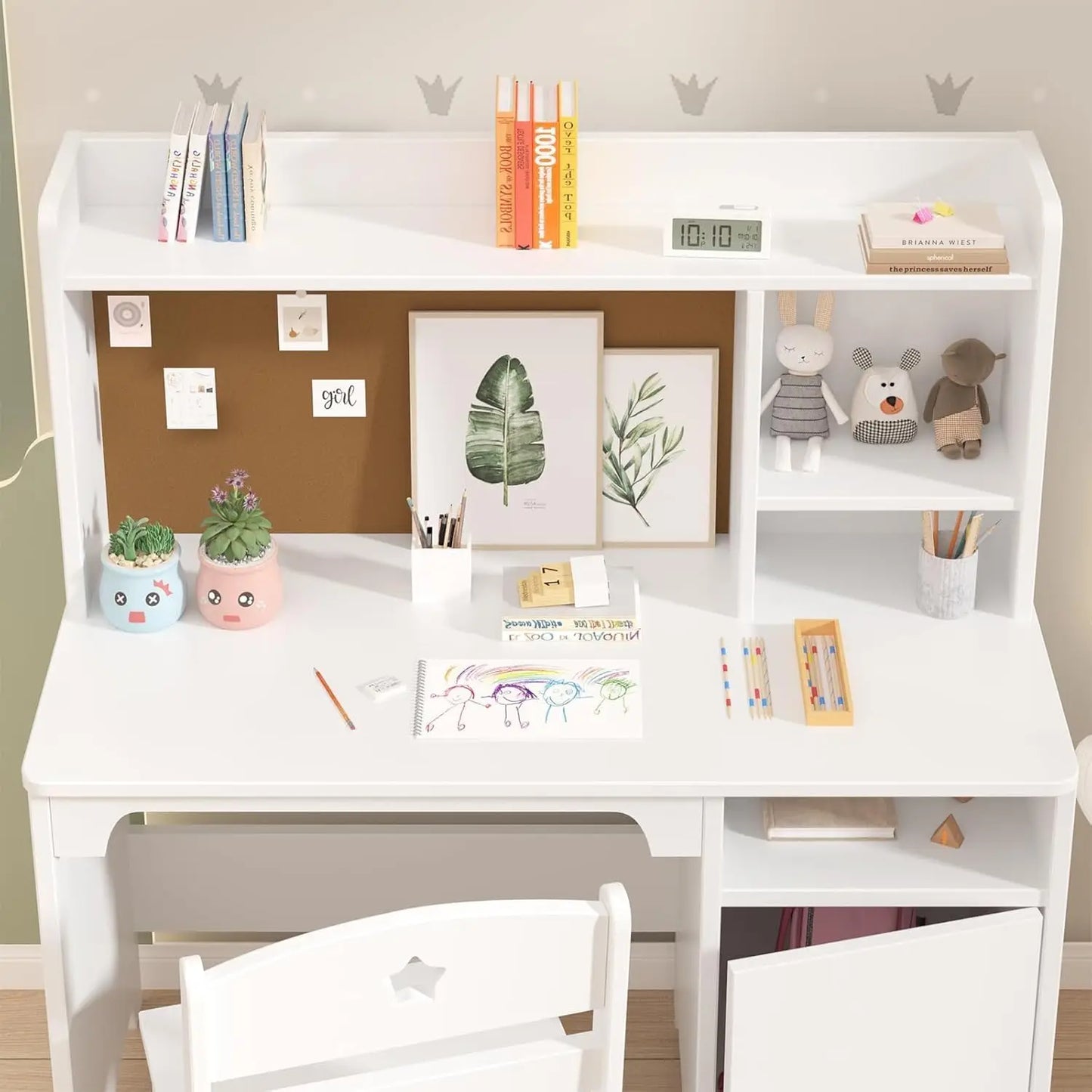 Kids Wooden Desk and Chair Set